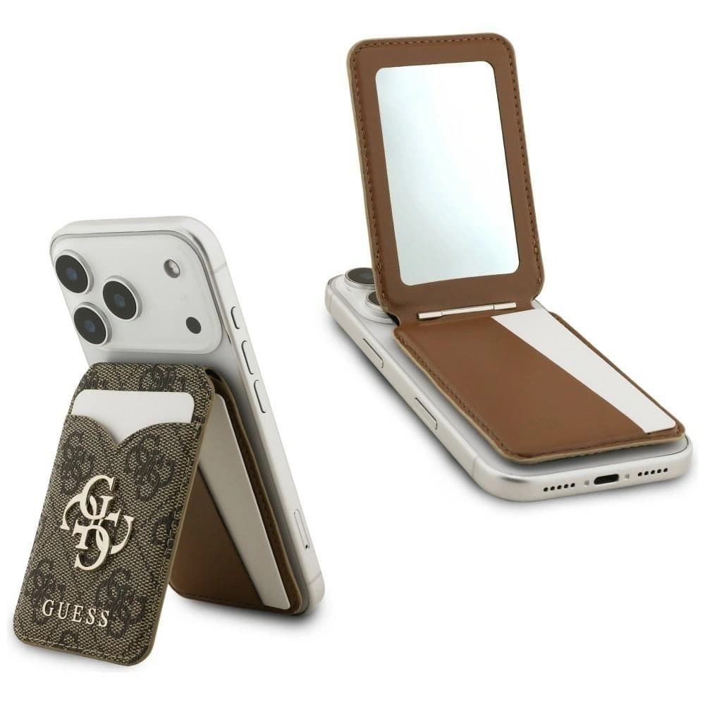 Guess 4G Stand & Mirror MagSafe Wallet Brown - 1