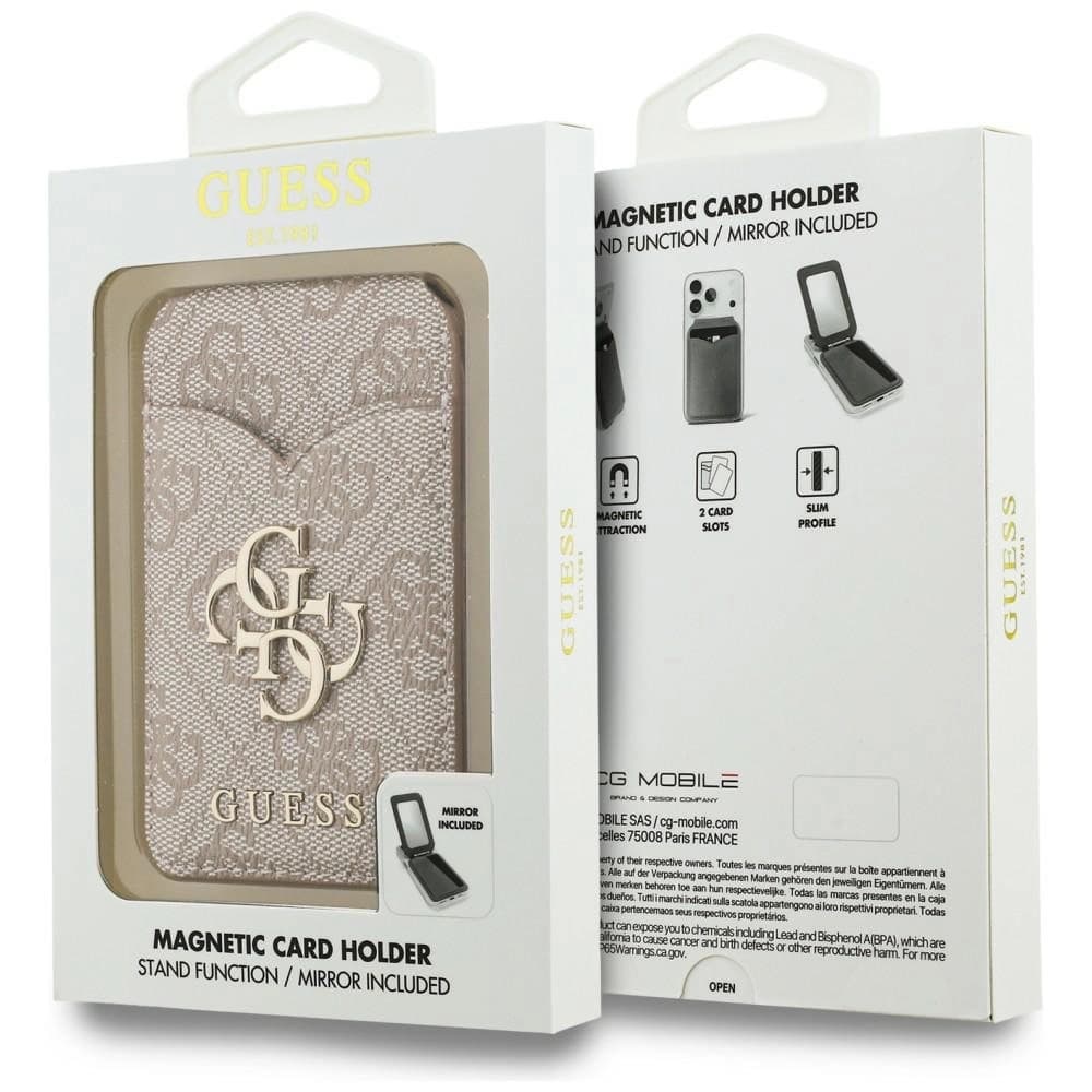 Guess 4G Stand & Mirror MagSafe Wallet Pink - 7