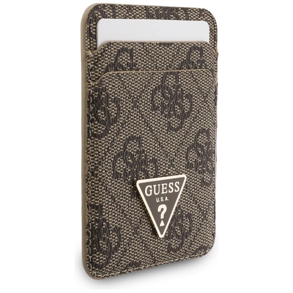 Guess triangle MagSafe Wallet + Hand strap Brown - 4