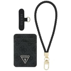 Guess triangle MagSafe Wallet + Hand strap set Black