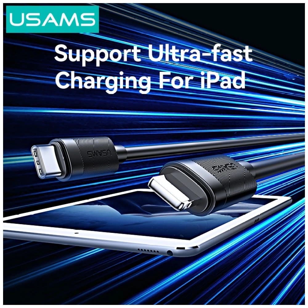USAMS U94 30W USB-C / Lightning Kabel 1m schwarz
 - 4