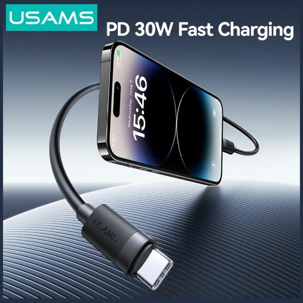 USAMS U94 30W USB-C / Lightning Kabel 1m schwarz
 - 5