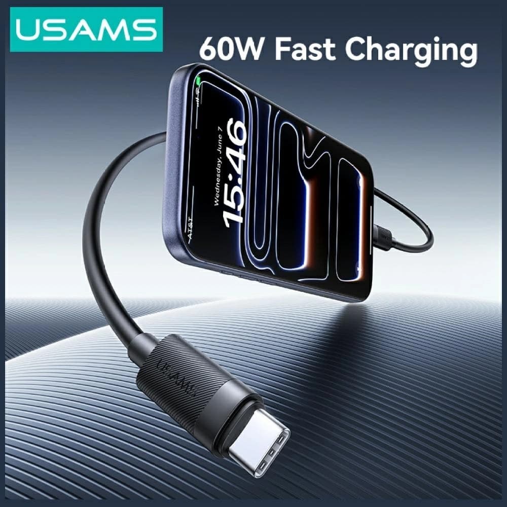 USAMS U94 60W USB-C / USB-C Kabel 1m schwarz
 - 2