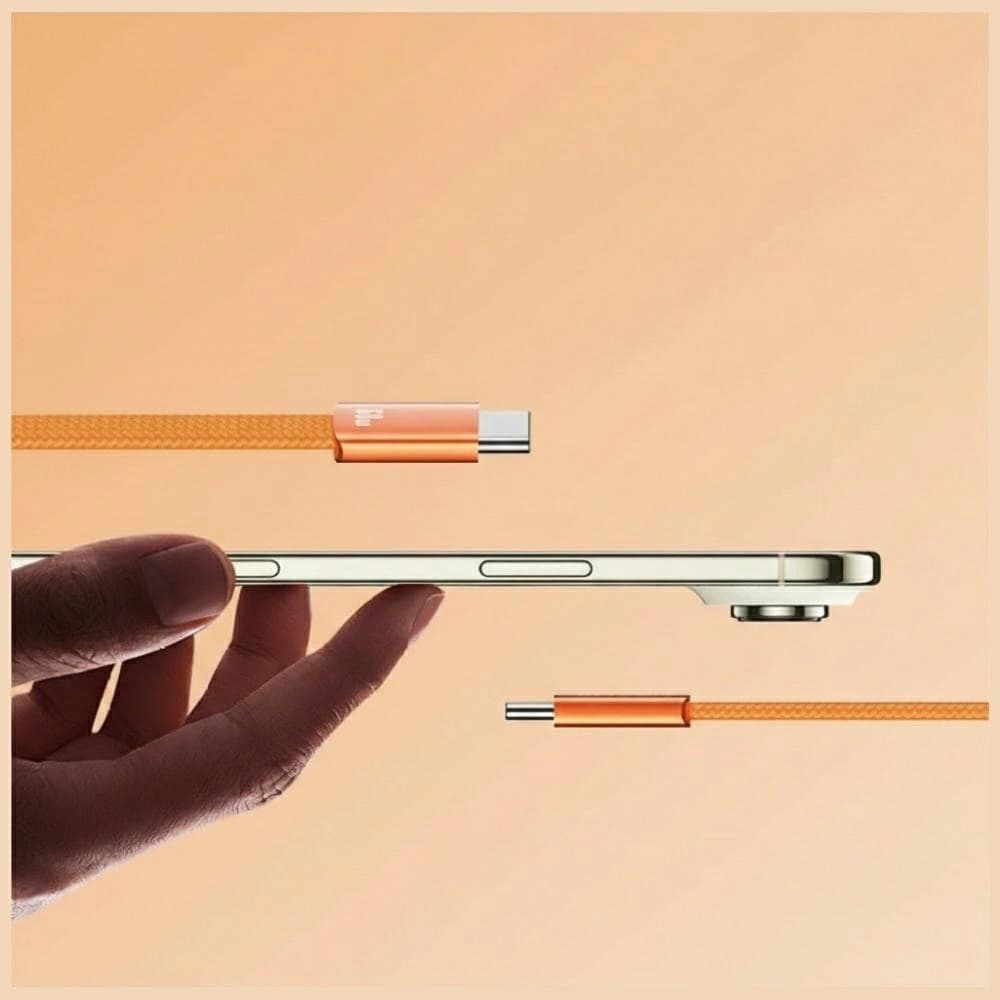USAMS U96 60W USB-C / USB-C Kabel 1.2m orange
 - 4