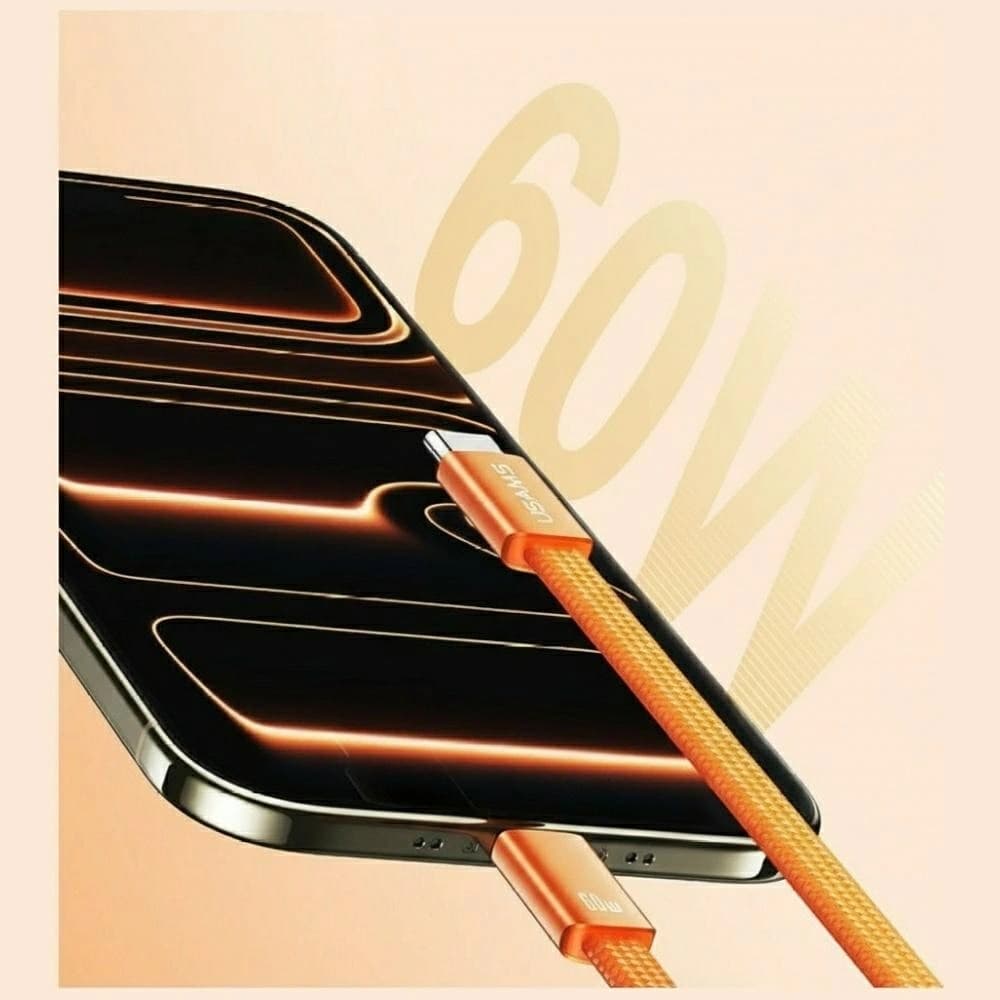 USAMS U96 60W USB-C / USB-C Kabel 1.2m orange
 - 5