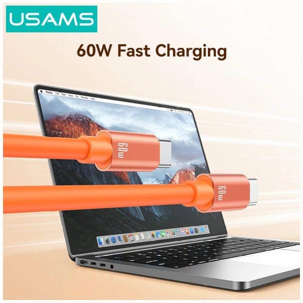 USAMS U97 60W USB-C / USB-C handstrap 30cm orange - 2