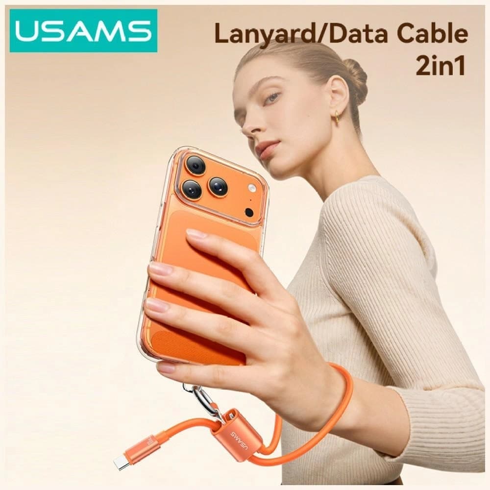 USAMS U97 60W USB-C / USB-C handstrap 30cm orange - 4