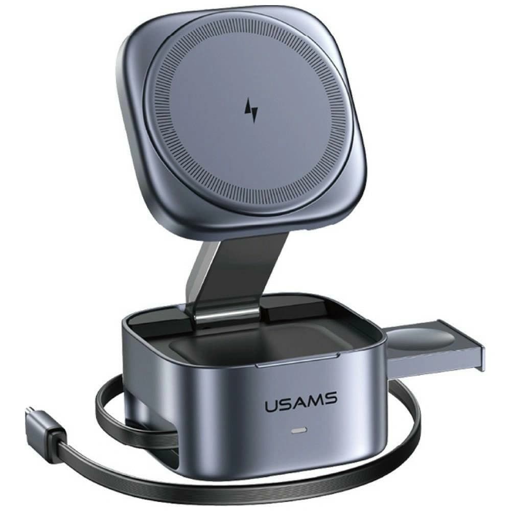 3-in-1 Induction Charger USAMS CD257 Qi2 tarnish - 1