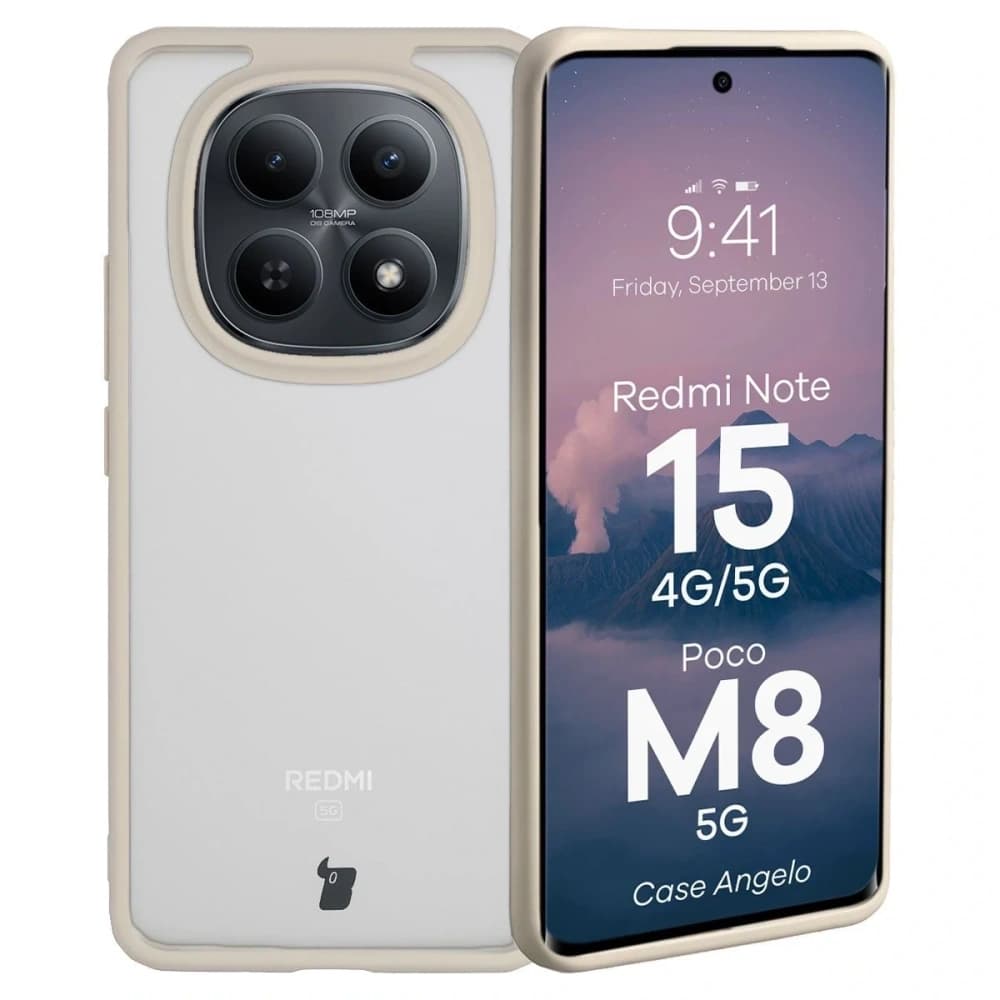 Bizon Case Angelo Xiaomi Redmi Note 15 / POCO M8 5G semi-transparent with a beige frame - 1
