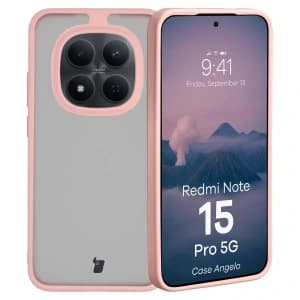 Bizon Case Angelo Xiaomi Redmi Note 15 Pro 5G semi-transparent with a light pink frame