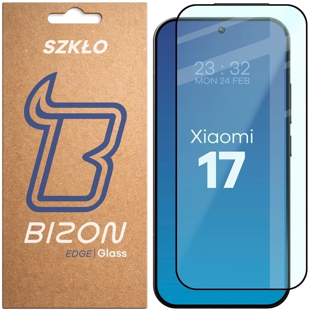 Szkło hartowane Bizon Glass Edge 2 do Xiaomi 17 czarna ramka - 1