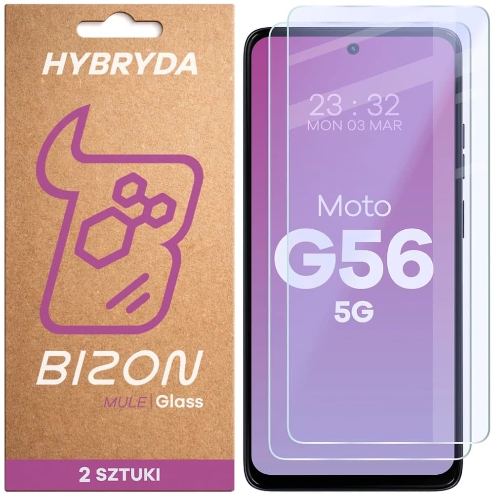 Bizon Glass Mule Duo Motorola Moto G56 5G [2 PACK]
 - 1