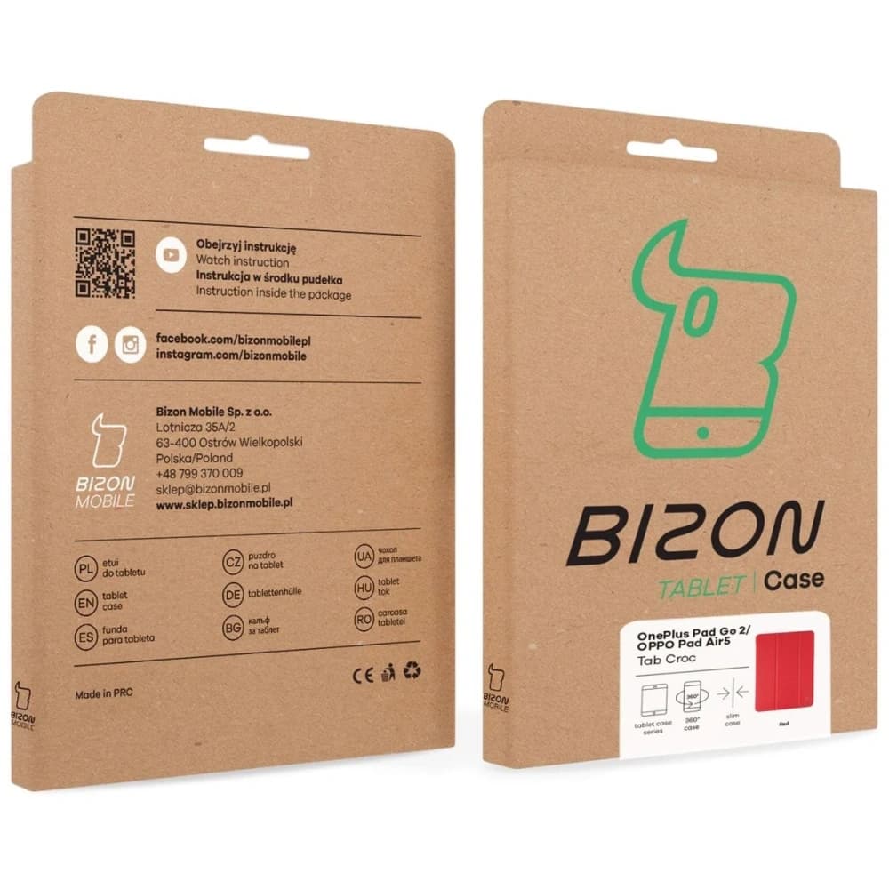 Bizon Case Tab Croc OnePlus Pad Go 2 / Oppo Pad Air5 red - 9