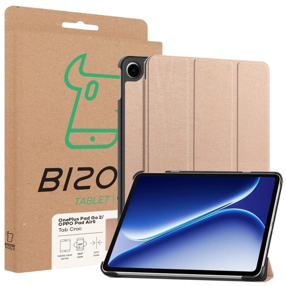 Bizon Case Tab Croc OnePlus Pad Go 2 / Oppo Pad Air5 rose gold - 8