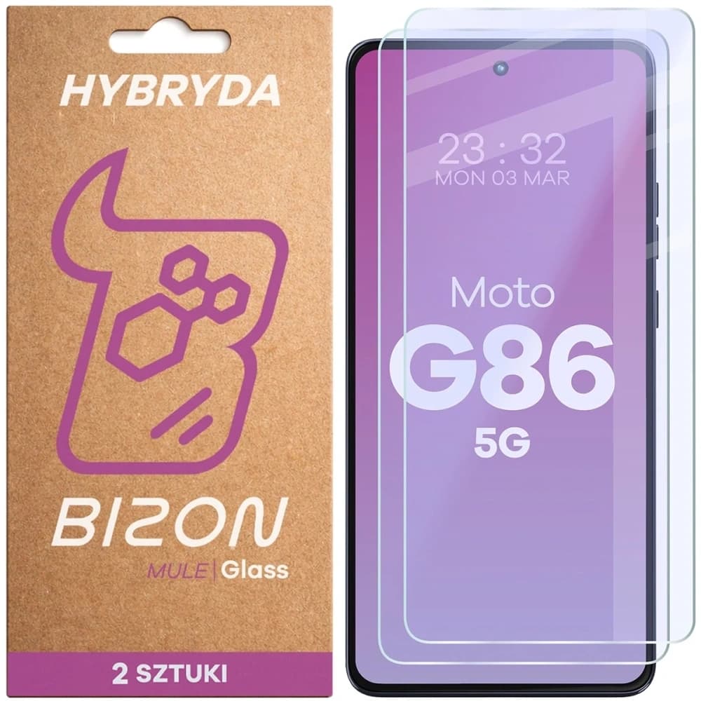 Bizon Glass Mule Duo Motorola Moto G86 5G [2 PACK]
 - 1