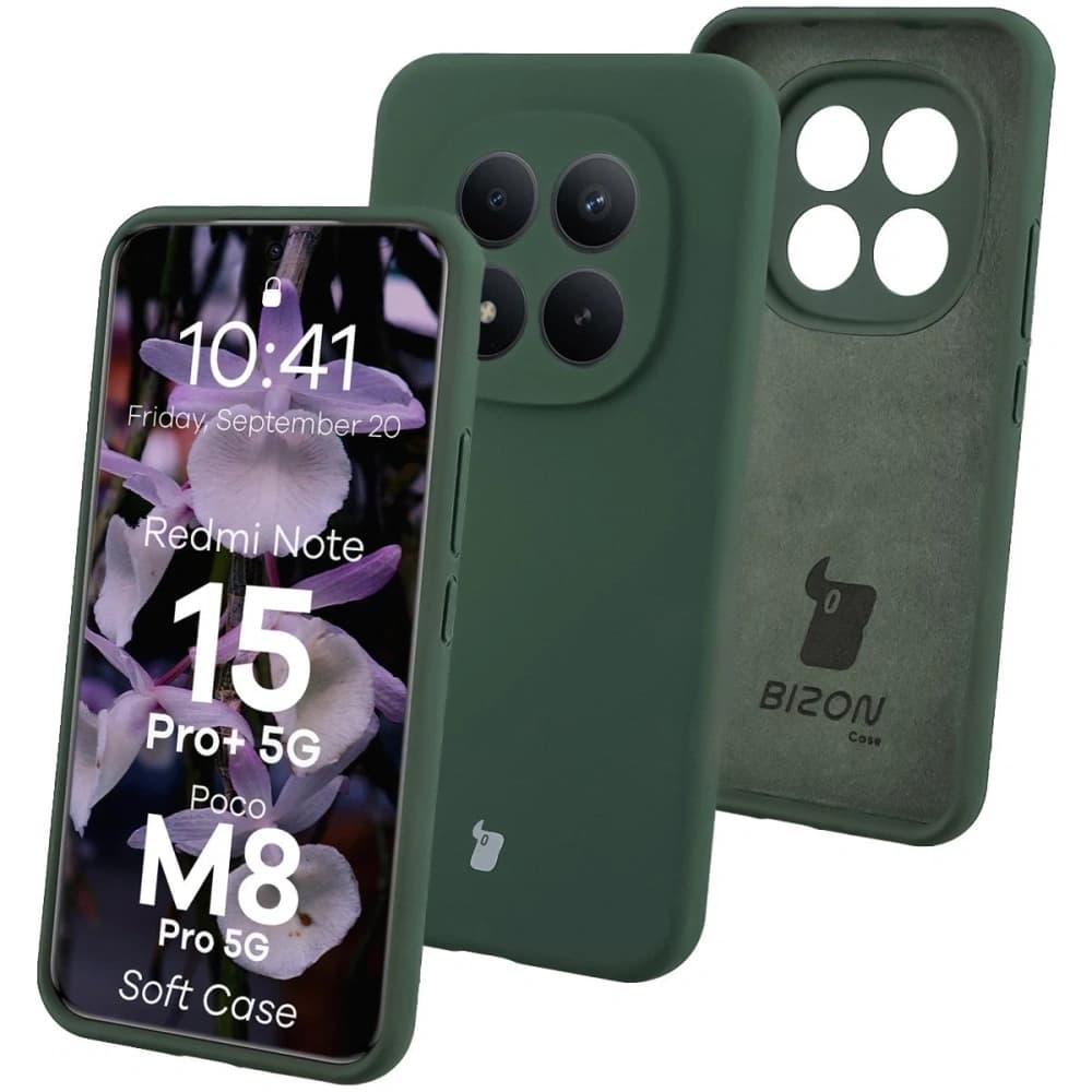 Bizon Soft Case Xiaomi Redmi Note 15 Pro+ Plus 5G / POCO M8 Pro 5G dark green - 1