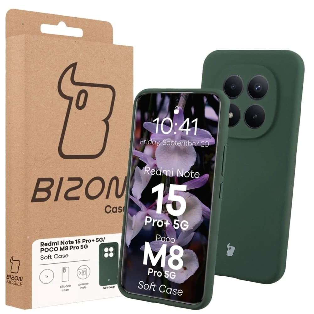Bizon Soft Case Xiaomi Redmi Note 15 Pro+ Plus 5G / POCO M8 Pro 5G dark green - 7