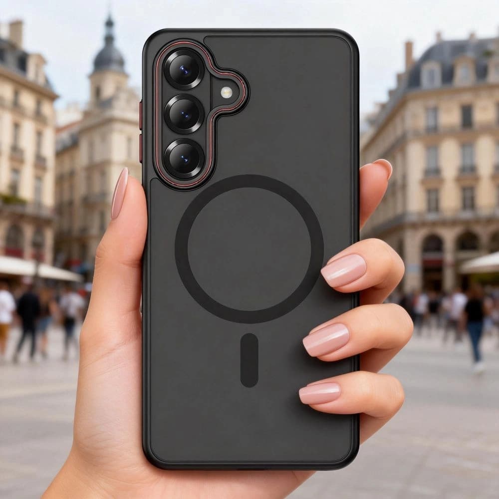 Tech-Protect MagCam MagSafe Samsung Galaxy S26 Matte Black/red - 9