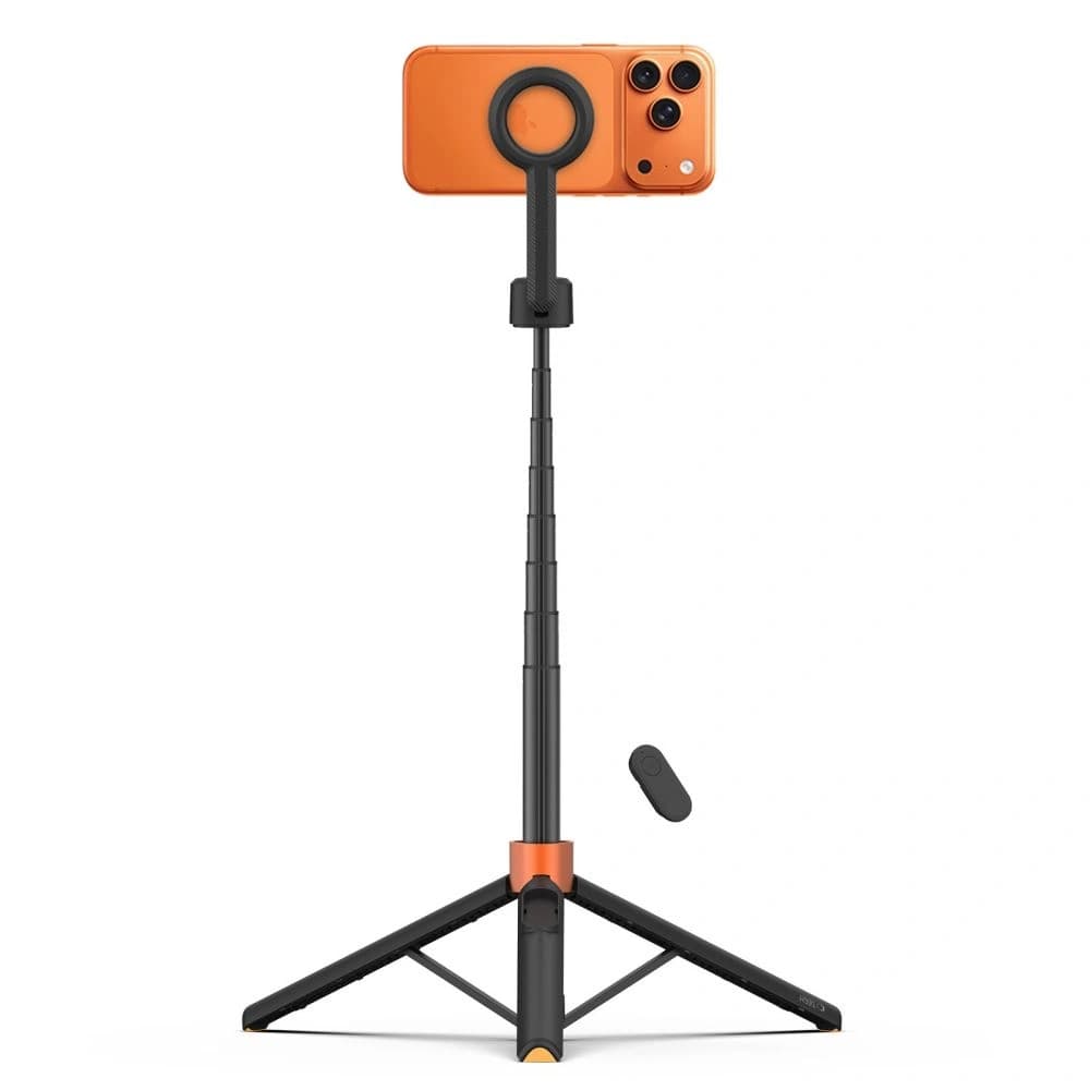 Tech-Protect L10D MagSafe Bluetooth Selfie Stick Tripod Black/orange - 3