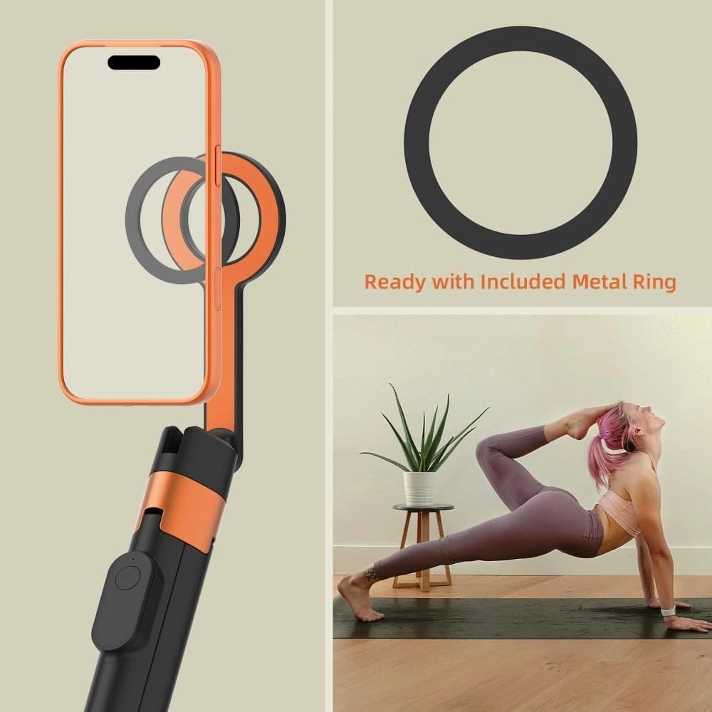 Tech-Protect L10D MagSafe Bluetooth Selfie Stick Tripod Black/orange - 11