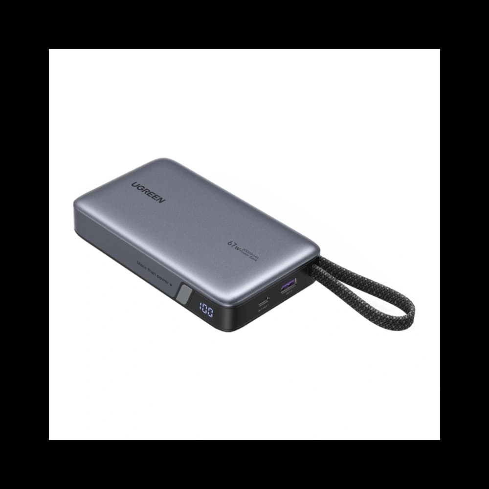 UGREEN PB550 Powerbank 20000mAh 67W USB-A + USB-C built-in cable (Gray) - 1