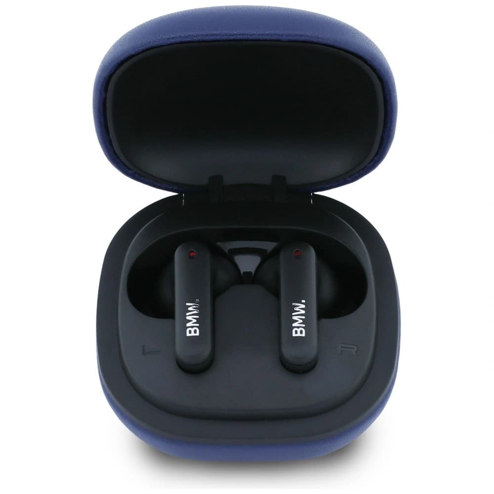 BMW Drahtlose In-Ear Bluetooth TWS Kopfhörer Leder Metall Logo ENC marineblau - 3