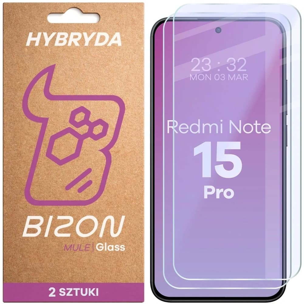 Bizon Glass Mule Duo Xiaomi Redmi Note 15 Pro 4G / 5G [2 PACK]
 - 1