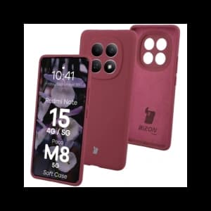 Silikonowe etui Bizon Soft Case do Xiaomi Redmi Note 15 / POCO M8 5G ciemnofioletowe