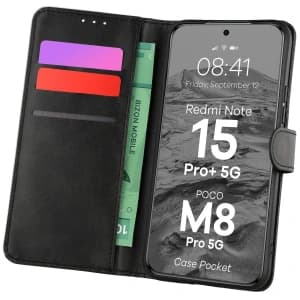 Bizon Case Pocket Xiaomi Redmi Note 15 Pro+ Plus 5G / POCO M8 Pro 5G schwarz
