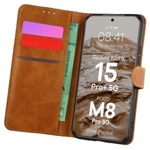 Bizon Case Pocket Xiaomi Redmi Note 15 Pro+ Plus 5G / POCO M8 Pro 5G braun
