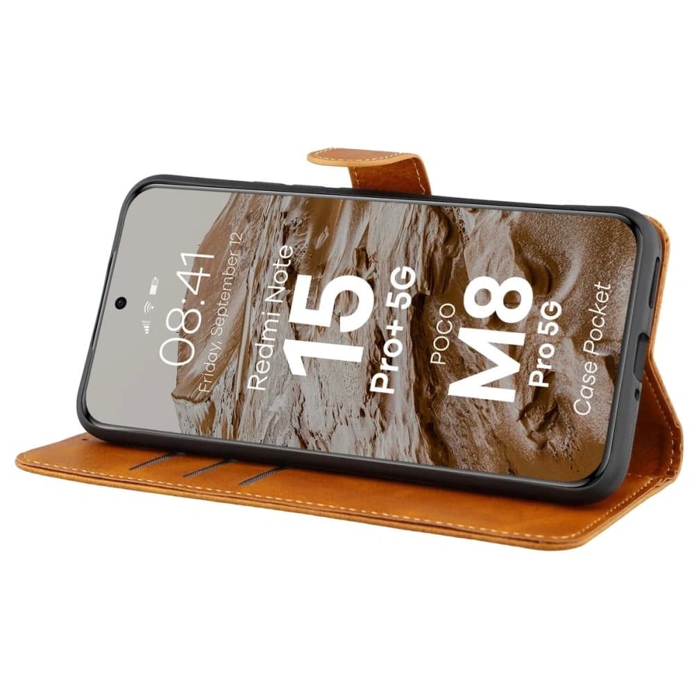 Bizon Case Pocket Xiaomi Redmi Note 15 Pro+ Plus 5G / POCO M8 Pro 5G braun
 - 5