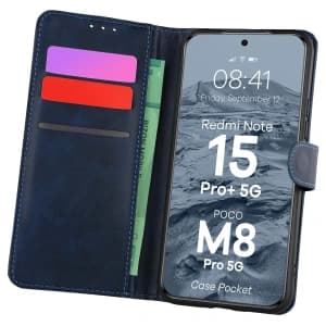 Bizon Case Pocket Xiaomi Redmi Note 15 Pro+ Plus 5G / POCO M8 Pro 5G marineblau
