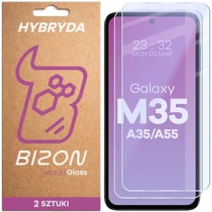 Elastyczne szkło hybrydowe Bizon Glass Mule Duo do Samsung Galaxy M35 5G / A35 5G / A55 5G [2 PACK]