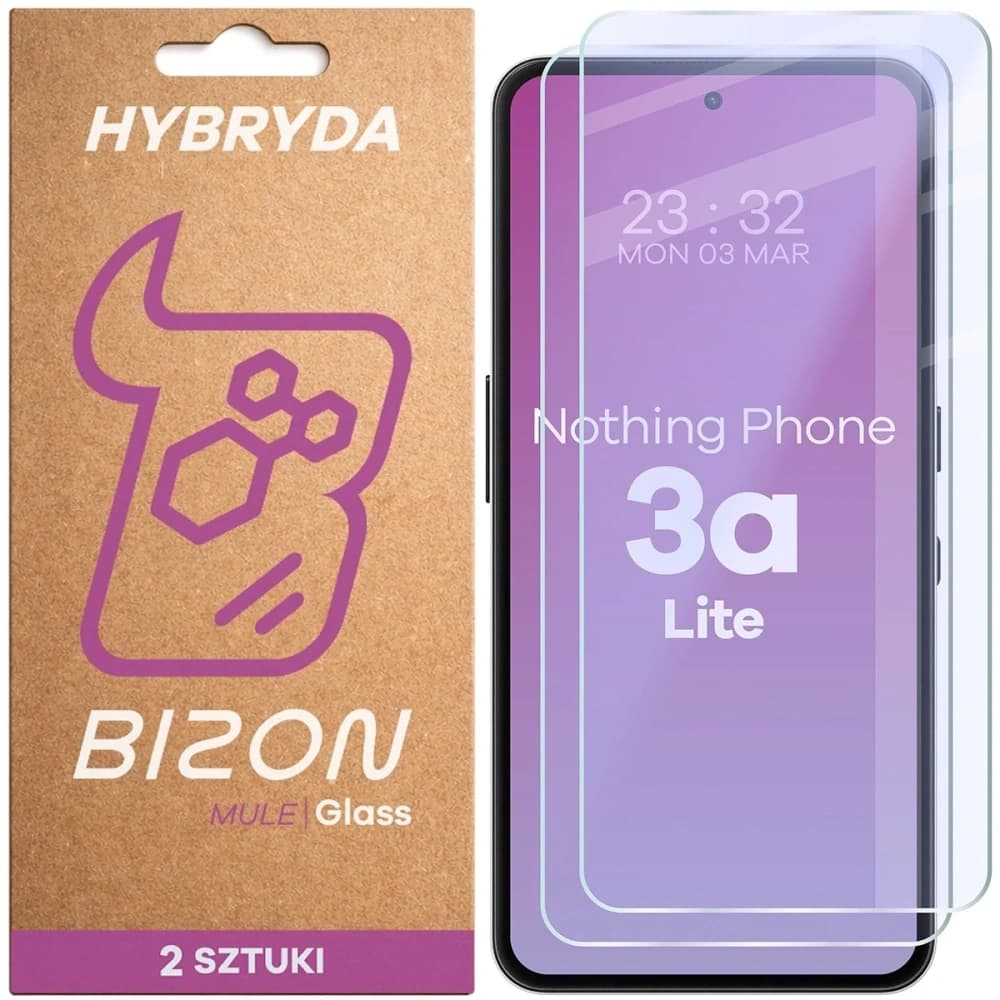 Bizon Glass Mule Duo Nothing Phone (3a) Lite [2 PACK]
 - 1
