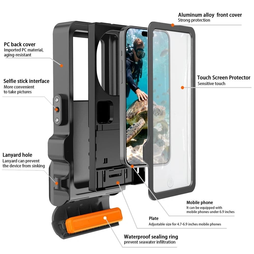 Tech-Protect IPX8 Pro Universal Diving Waterproof Case Black - 4