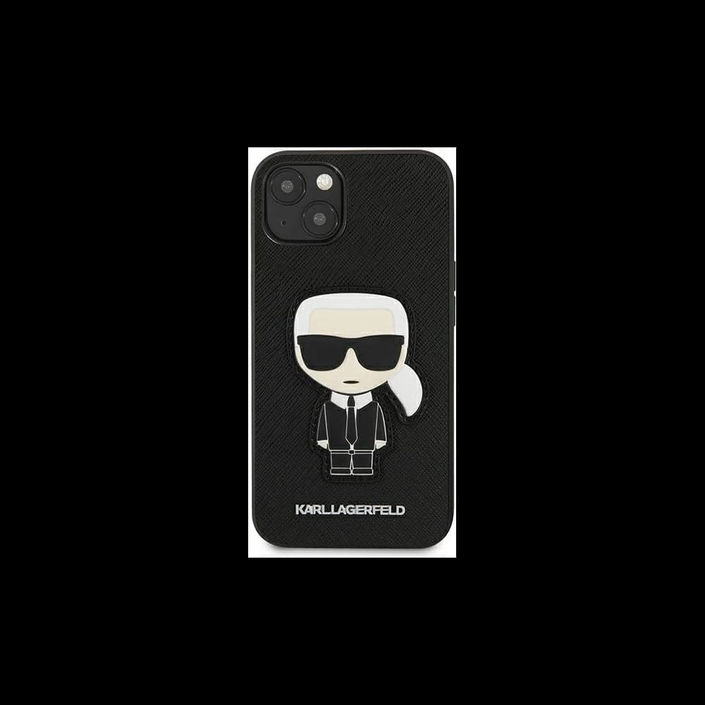 [CR] Karl Lagerfeld KLHCP13SOKPK Case for Apple iPhone 13 mini black hardcase Saffiano Ikonik Karl's Patch - 3