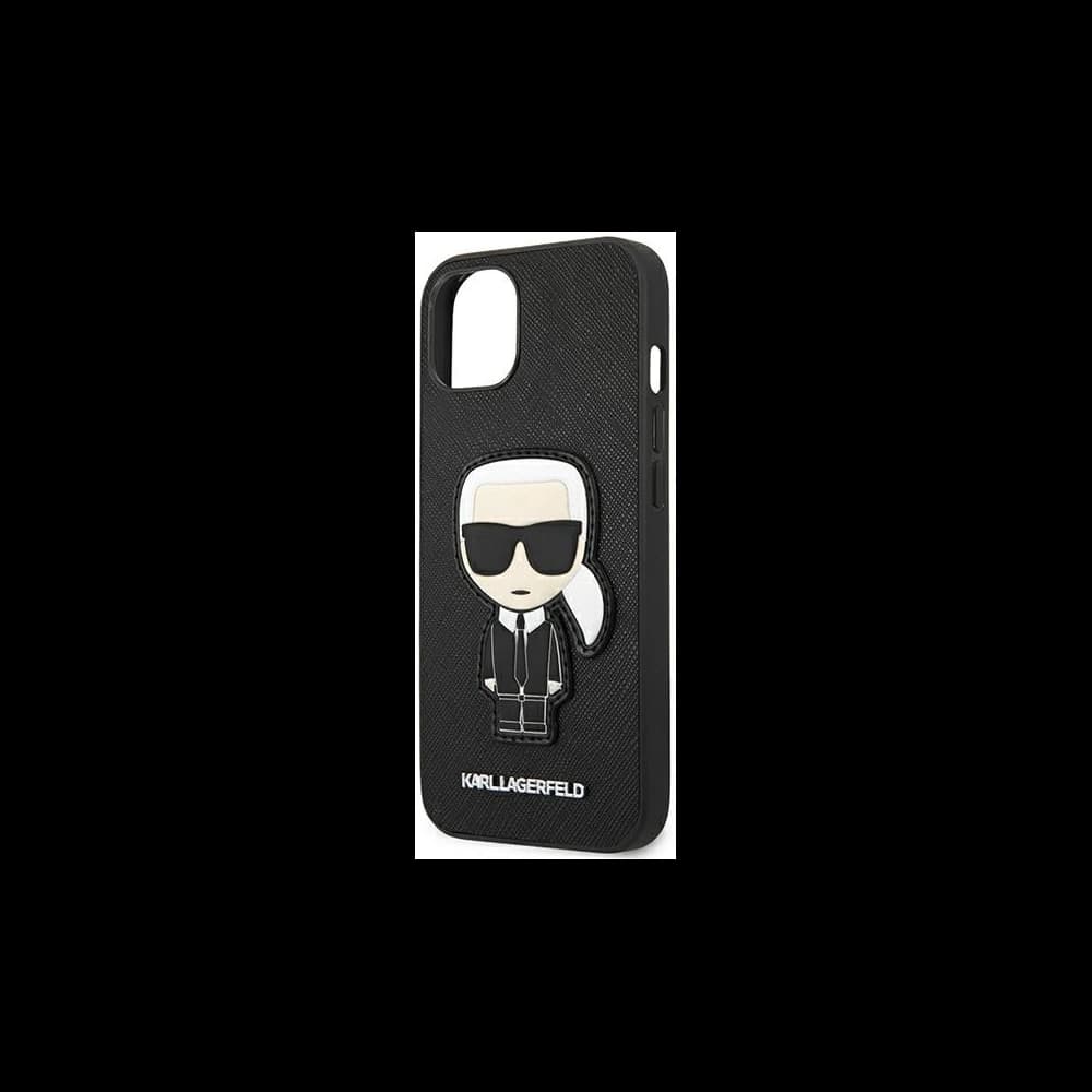 [CR] Karl Lagerfeld KLHCP13SOKPK Case for Apple iPhone 13 mini black hardcase Saffiano Ikonik Karl's Patch - 6