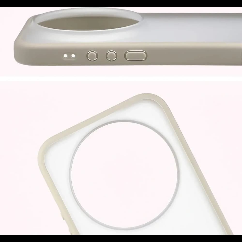 Bizon Case Angelo Xiaomi 17 Ultra semi-transparent mit einem beigen Rahmen
 - 3