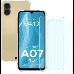 Elastyczne etui + 2x szkło hartowane Bizon Case Clear Pack do Samsung Galaxy A07 4G