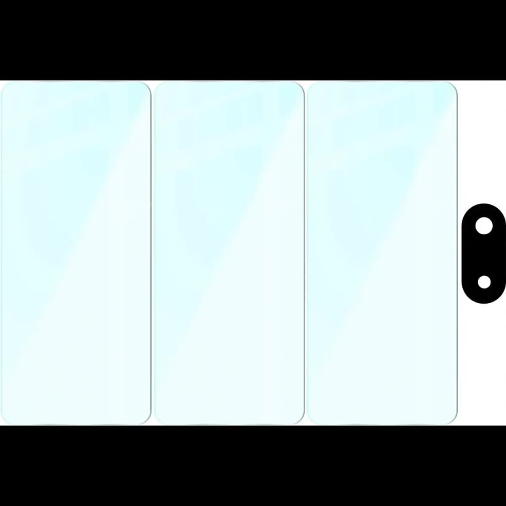 3x Szkło hartowane + szybka na aparat Bizon Glass Clear Pack do Samsung Galaxy A07 4G - 6