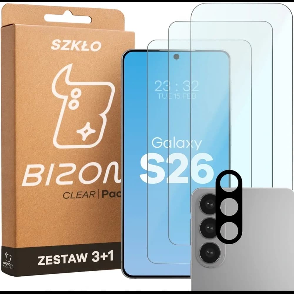 Bizon Glass Clear Pack Samsung Galaxy S26 - 1