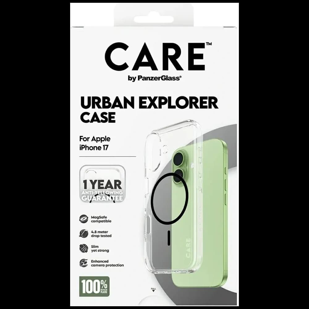 CARE by PanzerGlass Flagship Urban Explorer w. Black MagSafe Apple iPhone 17 clear - 5