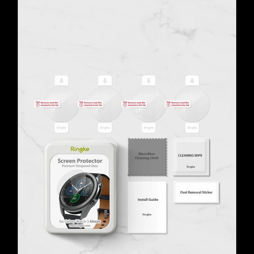 Ringke ID Glass Samsung Galaxy Watch 3 45mm [4 PACK] - 7