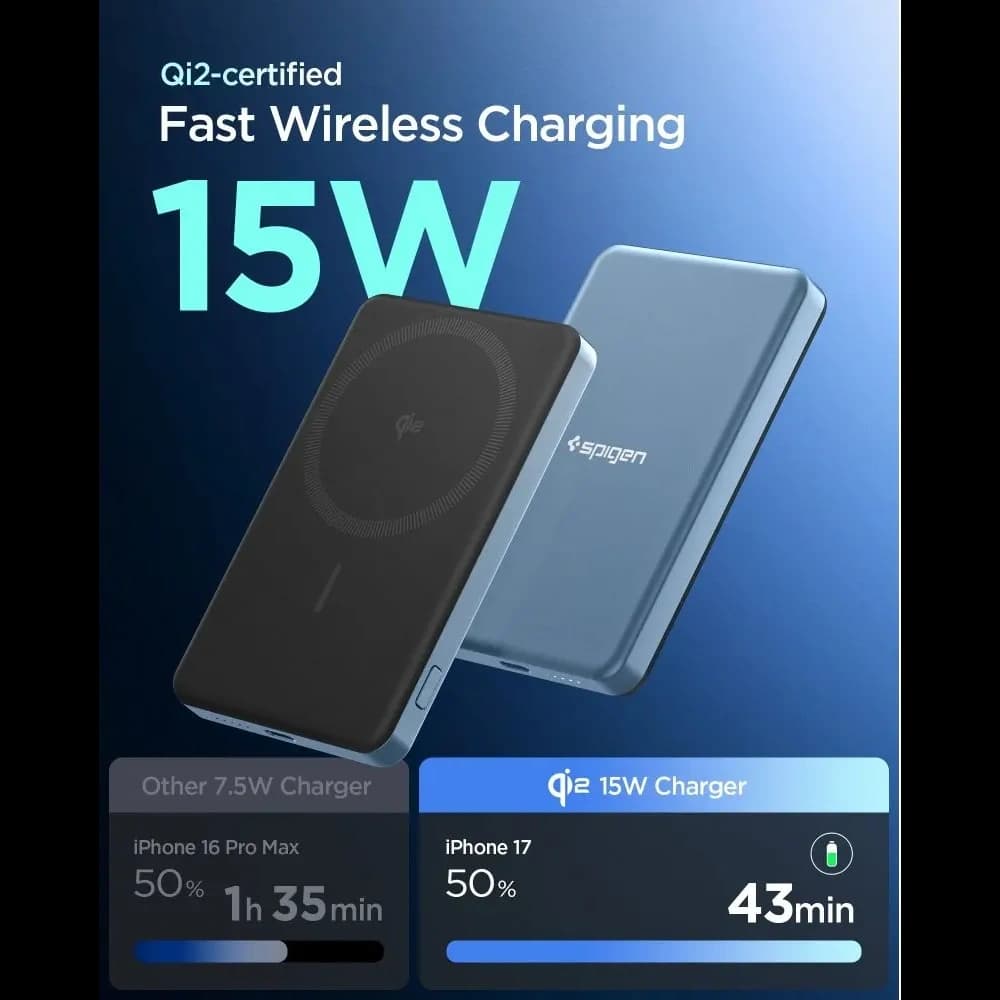 Spigen EA2205MQ Essential MagSafe PowerBank 5000mAh 22.5W QI2 Teal Blue - 4