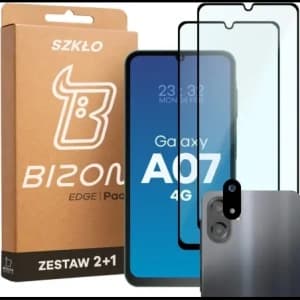 2x Szkło + szybka na aparat Bizon Edge Pack do Samsung Galaxy A07 4G