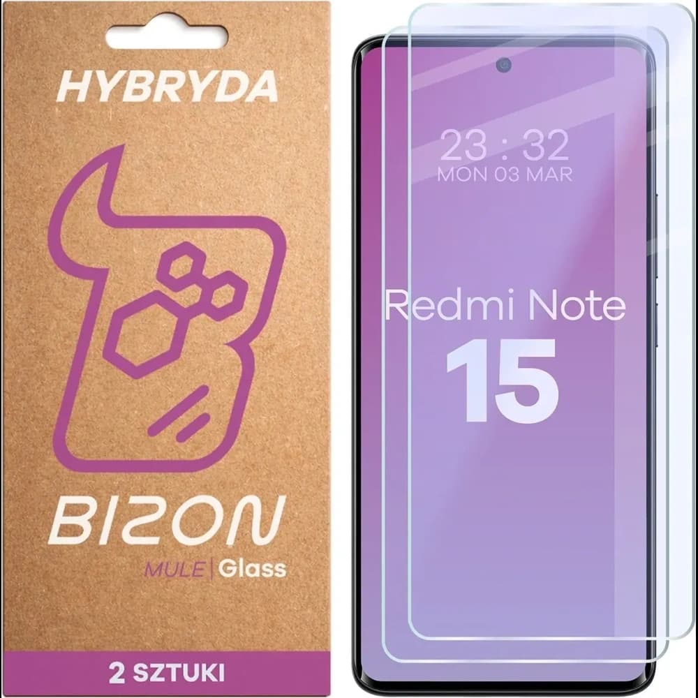 Bizon Glass Mule Duo Xiaomi Redmi Note 15 4G / 5G [2 PACK]
 - 1