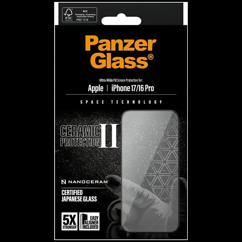 PanzerGlass Ceramic II Ultra-Wide Fit EasyAligner Apple iPhone 17 / 16 Pro - 5