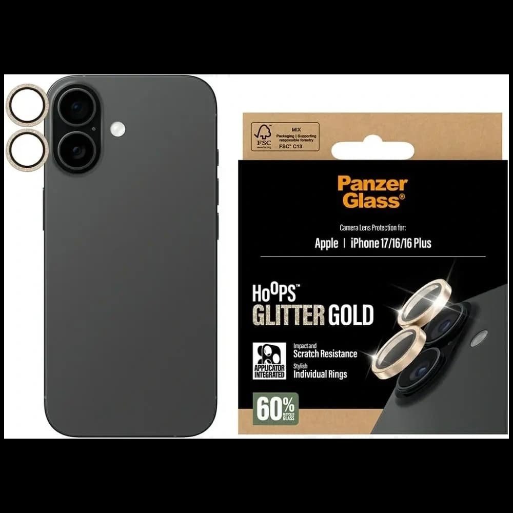 PanzerGlass Hoops Glitter Lens Apple iPhone 17 / 16 / 16 Plus gold - 1
