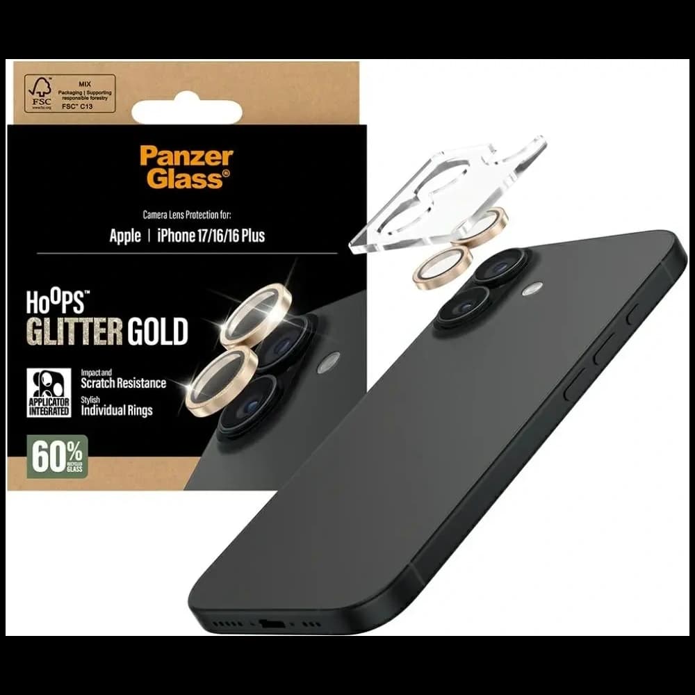 PanzerGlass Hoops Glitter Lens Apple iPhone 17 / 16 / 16 Plus gold - 4