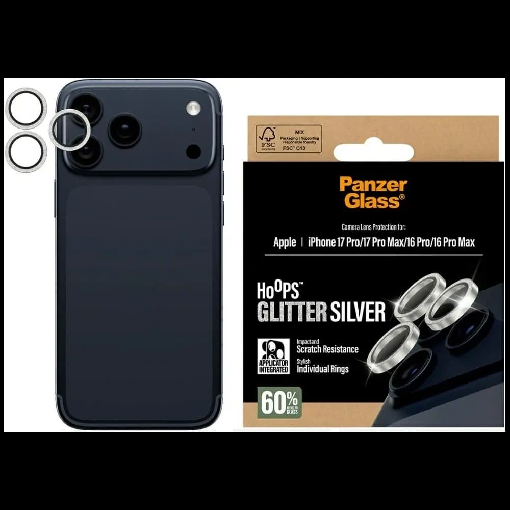 PanzerGlass Hoops Glitter Lens Apple iPhone 17 Pro / 17 Pro Max / 16 Pro / 16 Pro Max silber
 - 1